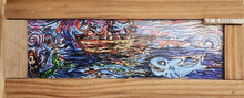 Load image into Gallery viewer, Ship  of fools : shark attack   7x19 framed print