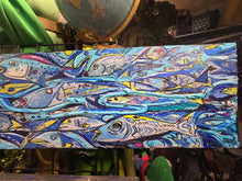 Load image into Gallery viewer, 12x53" original painting "the flow "   by Mark Dannon Herbert on built wood panel ready to hang