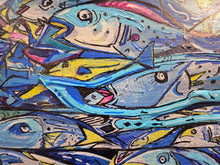 Load image into Gallery viewer, 12x53" original painting "the flow "   by Mark Dannon Herbert on built wood panel ready to hang
