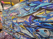 Load image into Gallery viewer, 12x53" original painting "the flow "   by Mark Dannon Herbert on built wood panel ready to hang