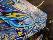 Load image into Gallery viewer, 12x53" original painting "the flow "   by Mark Dannon Herbert on built wood panel ready to hang