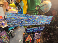 Load image into Gallery viewer, 12x53" original painting "the flow "   by Mark Dannon Herbert on built wood panel ready to hang