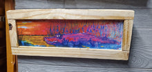 Load image into Gallery viewer, Cape Fear  Gator in the pink sunset framed print