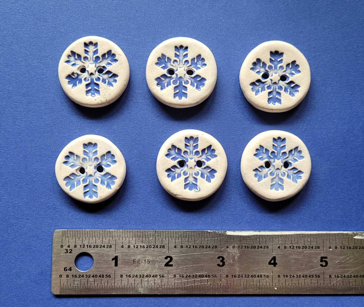 ceramic Snowflake Buttons (set of 6 ) – Port City Art