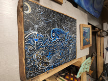 Load image into Gallery viewer, Original mixed media painting on wood framed with reclaimed barnwood