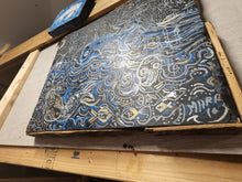 Load image into Gallery viewer, Original mixed media painting on wood framed with reclaimed barnwood