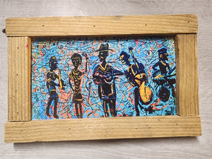 7x11 framed sealed print "jazz quintet"