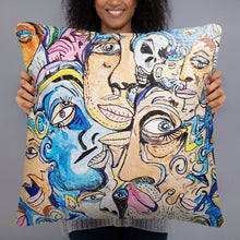 Load image into Gallery viewer, faces 2 pillow