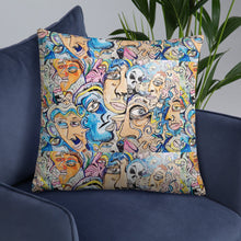 Load image into Gallery viewer, new face pillow collective consciousness