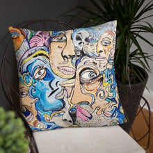 Load image into Gallery viewer, new face pillow collective consciousness