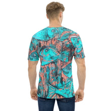 Load image into Gallery viewer, Men's T-shirt turquoise  fish