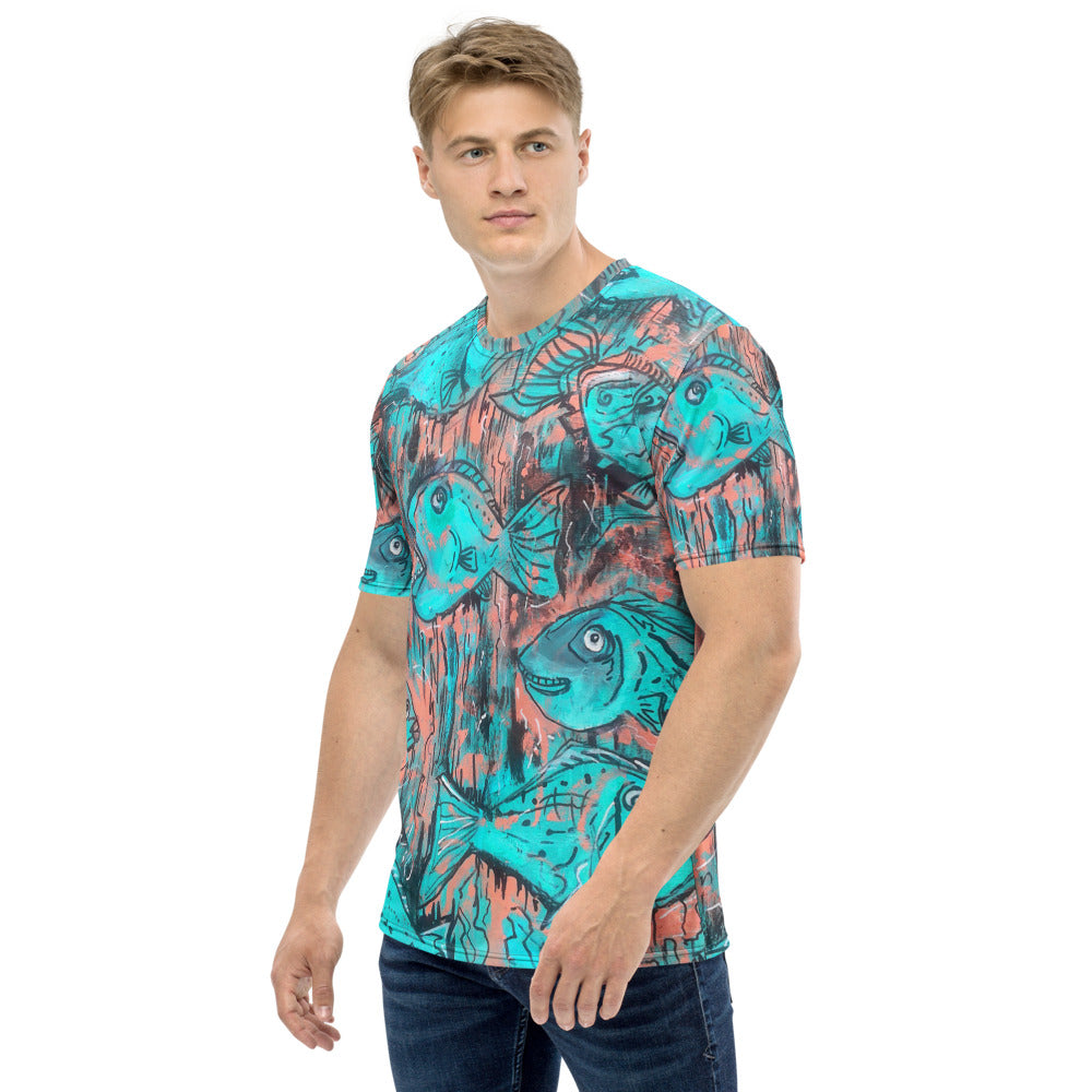 Men's T-shirt turquoise fish