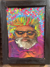 Load image into Gallery viewer, 9x11” framed hand embellished print “funky George”