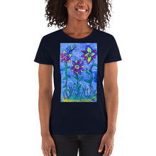 Load image into Gallery viewer, Women's short sleeve t-shirt dragonflies garden 2