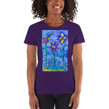 Load image into Gallery viewer, Women's short sleeve t-shirt dragonflies garden 2