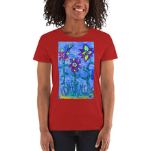 Load image into Gallery viewer, Women's short sleeve t-shirt dragonflies garden 2