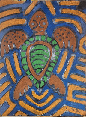 Laurel Herbert original unframed turtle drawing
