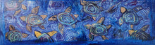 Load image into Gallery viewer, sea turtles 17x6&quot; mounted print on wood block