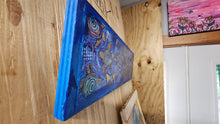 Load image into Gallery viewer, sea turtles 17x6&quot; mounted print on wood block