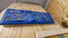 Load image into Gallery viewer, sea turtles 17x6&quot; mounted print on wood block