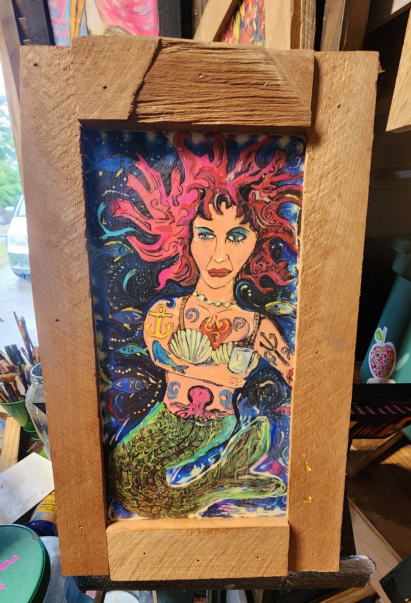13x8 framed print thirsty mermaid