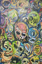 Load image into Gallery viewer, original l 15.5 x24 painting bright skulls