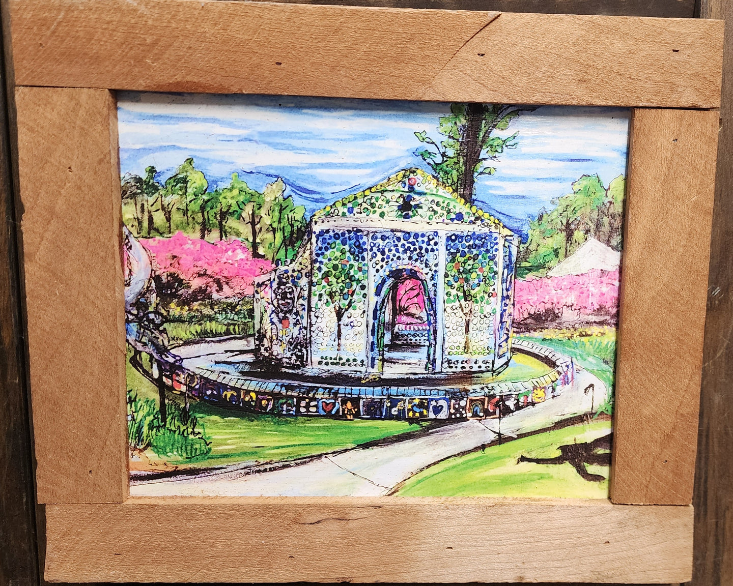 Airlie gardens bottle chapel signed framed 11x12 ready to hang
