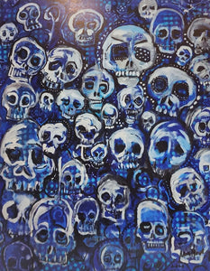 8x10  signed paper print "blue skulls 1 "