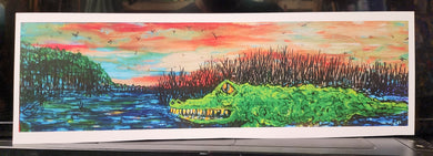 Greenfield gator  signed paper print in poly sleeve 5x16