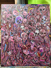 Load image into Gallery viewer, Original acrylic on built wood panel  24x30 &quot;angels and fools&quot;