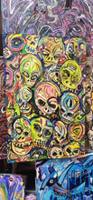 Load image into Gallery viewer, original l 15.5 x24 painting bright skulls