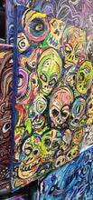 Load image into Gallery viewer, original l 15.5 x24 painting bright skulls