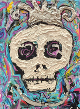 Load image into Gallery viewer, Silver crown skull   &quot; original mixed media 14 0 painting on stretched canvas