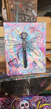 Load image into Gallery viewer, 8x10 small  dragonfly original on canvas