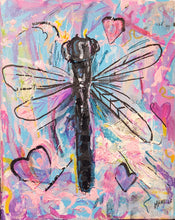 Load image into Gallery viewer, 8x10 small  dragonfly original on canvas