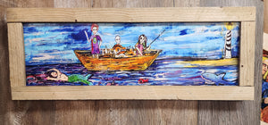 Ship of fools series: "shipwreck salvation" 9x26" mounted print