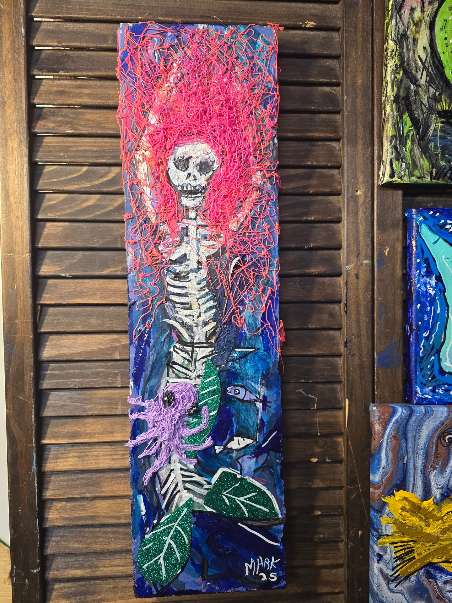 5x16  multimedia original mermaid skeleton