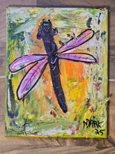 Load image into Gallery viewer, 8x10 small  dragonfly original  painting on canvas