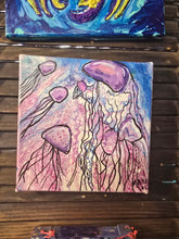 Load image into Gallery viewer, 8x8 jellyfish  original  painting on canvas