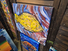 Load image into Gallery viewer, 11x14  flounder original  painting on stretched canvas