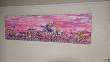 Load image into Gallery viewer, 4ft x1ft the dragonfly riders  mixed media original on wood built panel  ready to hang