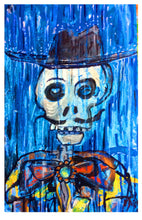Load image into Gallery viewer, Rainy day skeleton  bolero compañero framed embellished  reproduction