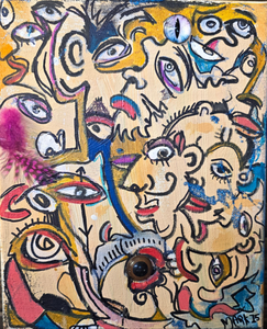 8x10 painting on stretched canvas "wild thoughts"