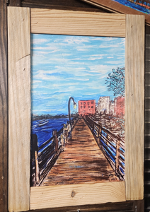 18x12 framed   love on the riverwalk