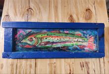 Load image into Gallery viewer, Blue  framed print&quot; trout &quot;scratch and dent