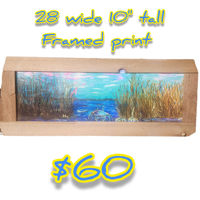 28x10 framed print coastal crab