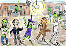 Load image into Gallery viewer, 8x10 signed print Monster disco party