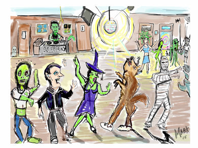 8x10 signed print Monster disco party