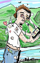 Load image into Gallery viewer, 8x10  signed art print by Mark Herbert smashing the likes on a nature hike