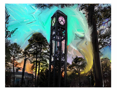 Uncw clock tower prints 8x10  signed in poly sleeve